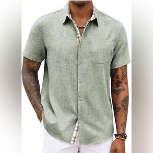 Men's Green Short Sleeve Shirt